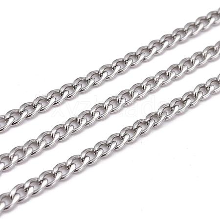 Tarnish Resistant 304 Stainless Steel Twisted Chains for Men's Necklace Making CHS-K001-86-1