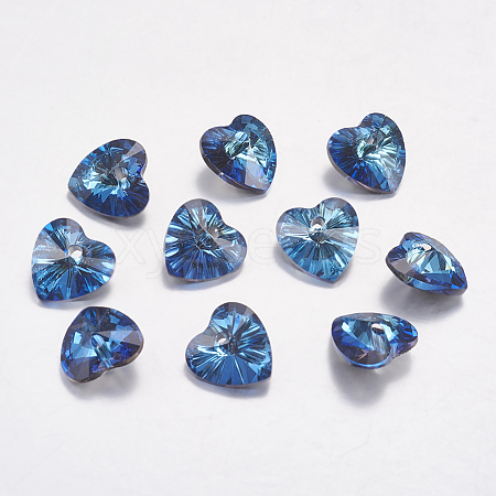 Faceted Glass Rhinestone Charms RGLA-F054-10x10-001BB-1