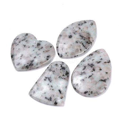 Natural Sesame Jasper/Kiwi Jasper Pendants G-T062-14-1