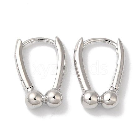 Horseshoe Brass Hoop Earrings for Women EJEW-U008-05P-1