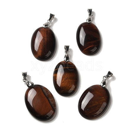 Dyed Natural Red Tiger Eye Pendants G-Z055-03P-20-1