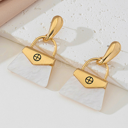 Alloy & Acrylic Stud Dangle Earrings FS-WGB9194-09-1