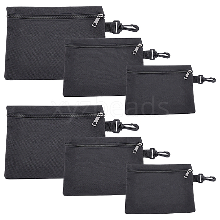  6Pcs 3 Style Oxford Cloth PVC Waterproof Coating Bag AJEW-NB0002-41-1