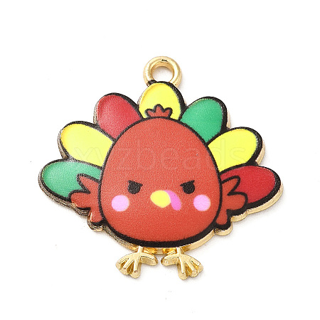 Cute Printed Alloy Pendants ENAM-L040-002B-08-1