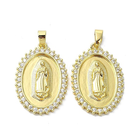 Rack Plating Brass Micro Pave Cubic Zirconia Pendants KK-R157-14B-G-1