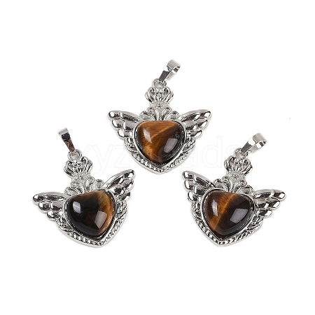 Natural Tiger Eye Pendants G-I366-01P-23-1