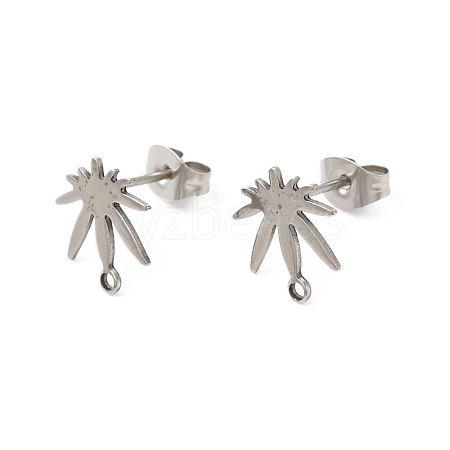 Non-Tarnish 201 Stainless Steel Stud Earring Findings STAS-P317-01P-1