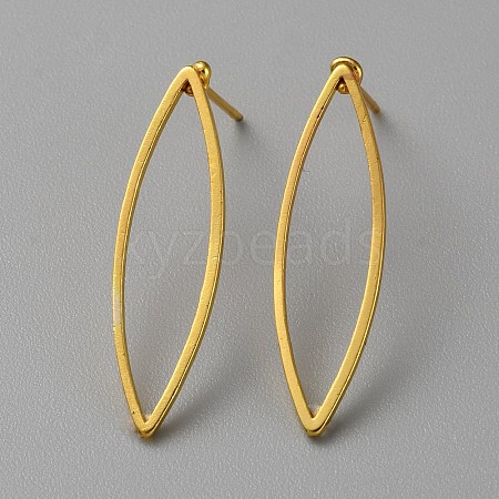 Golden Brass Hollow Geometric Stud Earrings EJEW-WH0012-127F-1