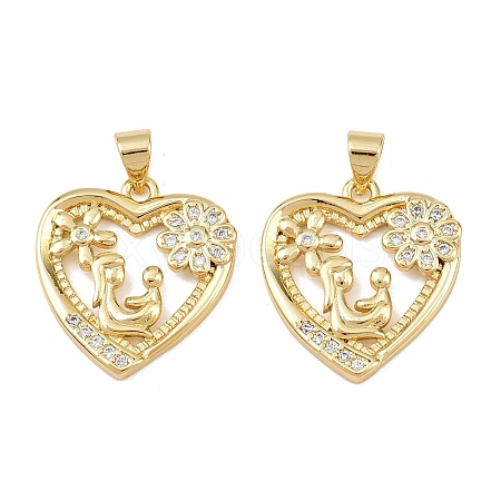 Mother's Day Brass Cubic Zirconia Pendants KK-L251-07G-06-1