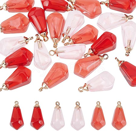  30Pcs 3 Colors Transparent Resin Pendants RESI-NB0001-99-1