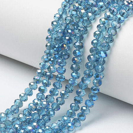 Electroplate Glass Beads Strands EGLA-A034-T4mm-I04-1