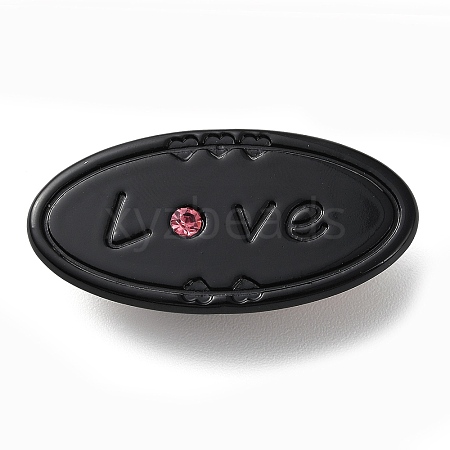 Oval with Word Love Resin Alligator Hair Clips LS-PHAR-D015-01F-1