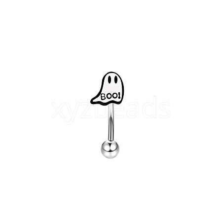 Halloween Ghost 304 Stainless Steel Enamel Eyebrow Barbell Rings WGF5FAC-04-1