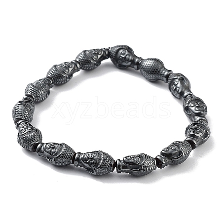 Non-Magnetic Synthetic Hematite Beaded Stretch Bracelets BJEW-H589-01D-1