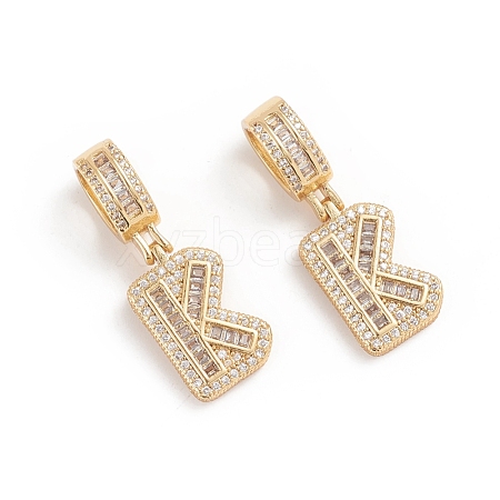 Brass Micro Pave Cubic Zirconia Pendants ZIRC-G165-13G-K-1