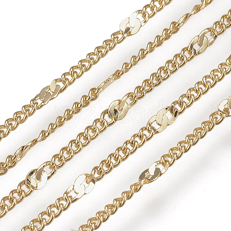 Soldered Brass Figaro Chains KK-S332-15G-1