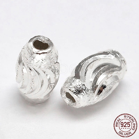 Fancy Cut Oval 925 Sterling Silver Textured Beads STER-F012-21A-1