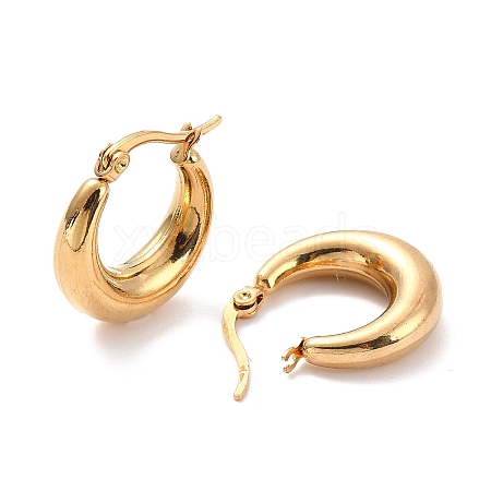 PVD Vacuum Plating 304 Stainless Steel Chunky Hoop Earrings for Women X-EJEW-F280-06A-G-1