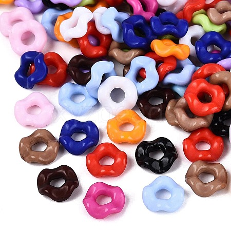 Opaque Acrylic European Beads OACR-Q197-07-B-1