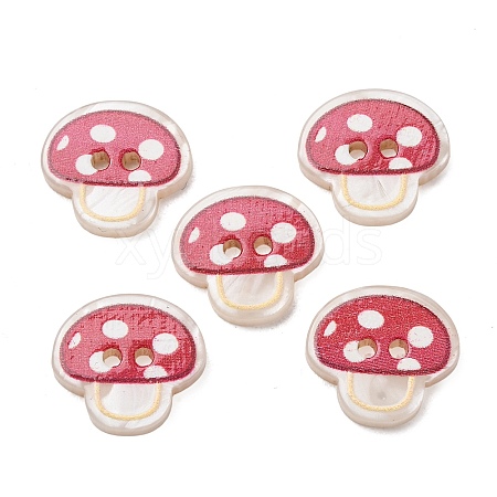 2-Hole Printed Opaque Resin Buttons RE-CBA2C75-04F-1