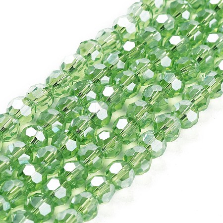 Electroplate Transparent Glass Beads Strands EGLA-A035-T6mm-A09-1