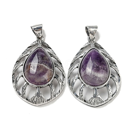 Natural Amethyst Pendants G-Z050-02C-1