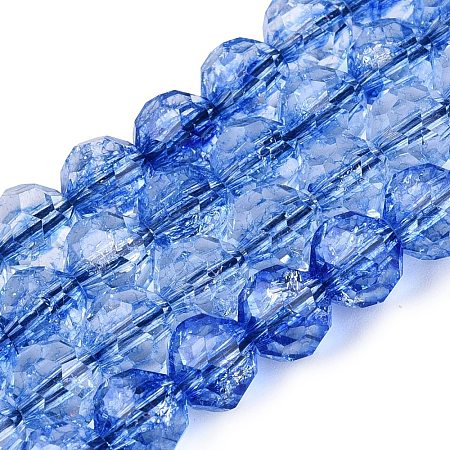 Crackle Transparent Glass Beads Strands GLAA-N068-06A-02-1