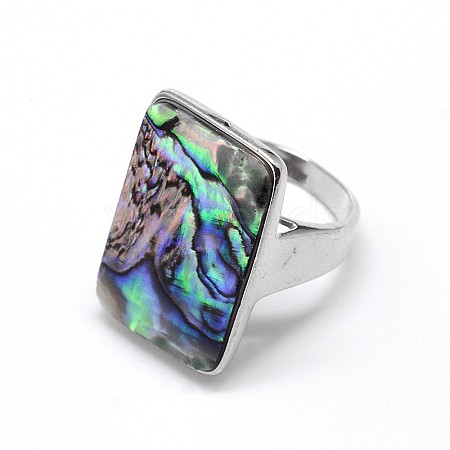 Paua Shell Finger Rings RJEW-J013-03-18mm-1