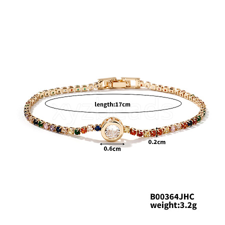 Colorful Brass Rhinestone Bracelet for Women GW5189-1-1