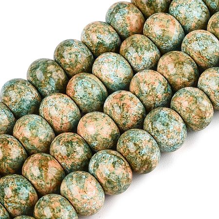 Opaque Baking Paint Glass Beads Strands GLAA-Q110-03A-06-1