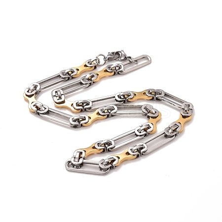 PVD Vacuum Plating 304 Stainless Steel Oval Link Chains Necklace STAS-E160-15GP-1