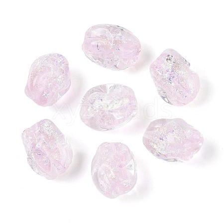 Handmade Foil Glass Beads Strands FOIL-N033-02G-1