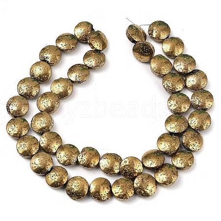 Electroplated Natural Lava Rock Beads Strands G-K388-01J-1