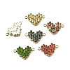 304 Stainless Steel Rhinestone Heart Connector Charms STAS-Q337-05G-1