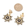 Handmade Glass Seed Beads Flower Dangle Stud Earrings EJEW-MZ00570-01-4