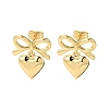 Rack Plating Heart Brass Stud Earrings EJEW-C109-01G-1