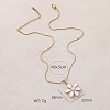 304 Stainless Steel Enamel with Imitation Pearl Cherry Blossom Flower Pendant Necklaces for Women RN9489-5
