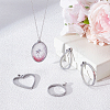24Pcs 4 Style 304 Stainless Steel Open Back Bezel Pendants PALLOY-UN00029-2