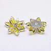 Acrylic Rhinestone Flower Flat Back Cabochons GACR-R016-16-2