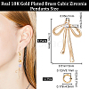 CREATCABIN 6 Pairs Brass Micro Pave Clear Cubic Zirconia Pendants KK-CN0002-97-2