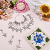 20Pcs Number Acrylic Beaded Pendant Locking Stitch Markers with Alloy Angel HJEW-SC00043-4