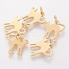 201 Stainless Steel Kitten Pendants STAS-S105-T465G-1