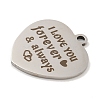 Non-Tarnish Valentine's Day 201 Stainless Steel Pendants STAS-L079-24P-01-2