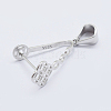 Anti-Tarnish Rhodium Plated 925 Sterling Silver Micro Pave Cubic Zirconia Pendant Bails X-STER-E054-13P-1