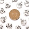 Flat Round with Tree Tibetan Style Alloy Pendants X-TIBEP-R338-10AS-NR-2