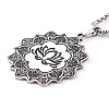 Lotus 201 Stainless Steel Pendant Necklaces LS-NJEW-F320-04P-1