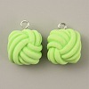 Opaque Resin Pendants RESI-WH0029-24P-03-2