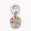 304 Stainless Steel Rhinestone European Dangle Charms OPDL-K001-19AS-1