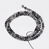 Round Natural Black Rutilated Quartz Beads Strands G-K068-21-4mm-2