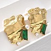 Brass & Glass & Plastic Stud Earrings EJEW-D302-03G-02-1